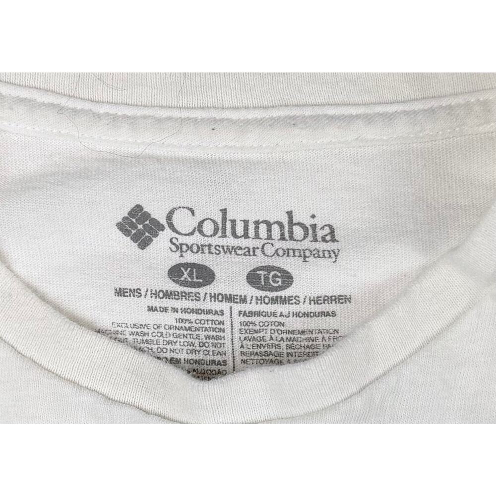 Columbia Graphic Long Sleeve T Shirt Mens XL Bear Mountain Logo White Outdoors - Picture 2 of 6